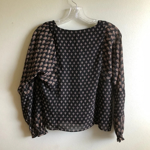 2/30 Madewell Sheer Sleeve Brushstroke Paisley Mix Media Top XXS - Picture 5 of 8